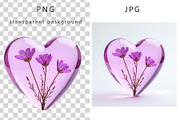 Glass Heart Flowers Clip Art, a Decorative Illustration by TetianaArt (Thumbnail 8 of 10)