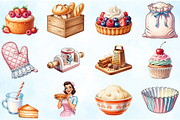 Vintage Baking Sublimation Clipart, an Illustration by Craft Nest (Thumbnail 4 of 6)