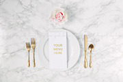 Black & White Menu Placement Image, a Product Mockup by White Turquoise Co. (Thumbnail 2 of 2)