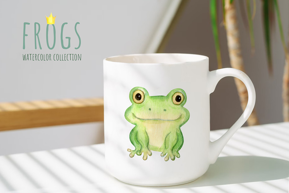 Watercolor Frogs Clipart PNG, an Animal Illustration by NataliArkushArt (Photo 4 of 13)
