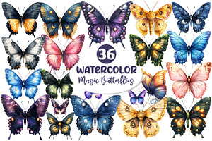 Magic Butterflies Clipart, an Illustration by Dream Creation