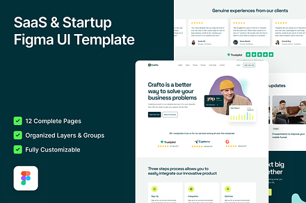 Crafto - SaaS & Startup Figma, an UI Kit Template by FinestDevs