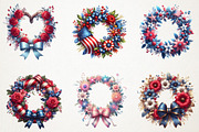 4th Of July Coquette Wreath Clipart, an Illustration by RobertsArt (Thumbnail 5 of 7)