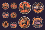 Aries Zodiac Sticker Bundle 80+, an Object Graphic by Jakayla Digital Co (Thumbnail 7 of 15)