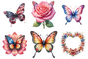 Butterfly Flower USA Flag Graphics, an Illustration by Watercolor design (Thumbnail 3 of 4)