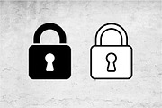 Padlock Icons Vector Set Black White, an Outline Icon by Artonix (Thumbnail 2 of 2)