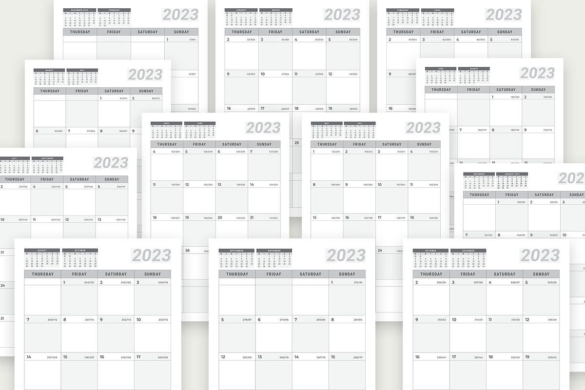 2023 Monthly Planner Bundle, a Stationery Template by ROJI CREATOR (Photo 5 of 9)
