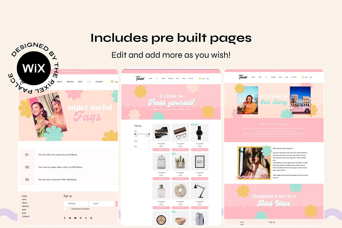Wix Website Template Bright Retro, a Wix Template by The Pixel Palace (Photo 4 of 10)