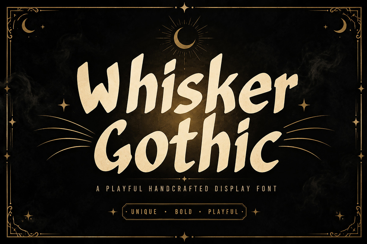 Whisker Gothic-Bold Handcrafted Font, a Blackletter Font by Wow Magic (Photo 1 of 4)
