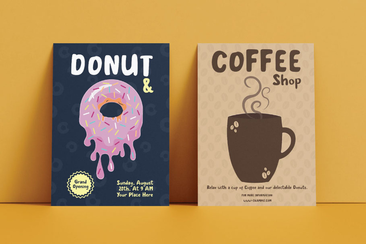 Donut & Coffee Shop Flyer, a Flyer Template by FaraHelal (Photo 1 of 2)