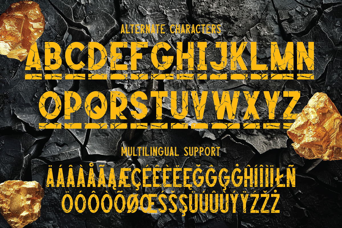 Grounded Cracked Font Family, a Sans Serif Font by JumboDesign (Photo 6 of 7)