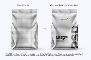 Metallic Food/Snack Bag PSD Mockups