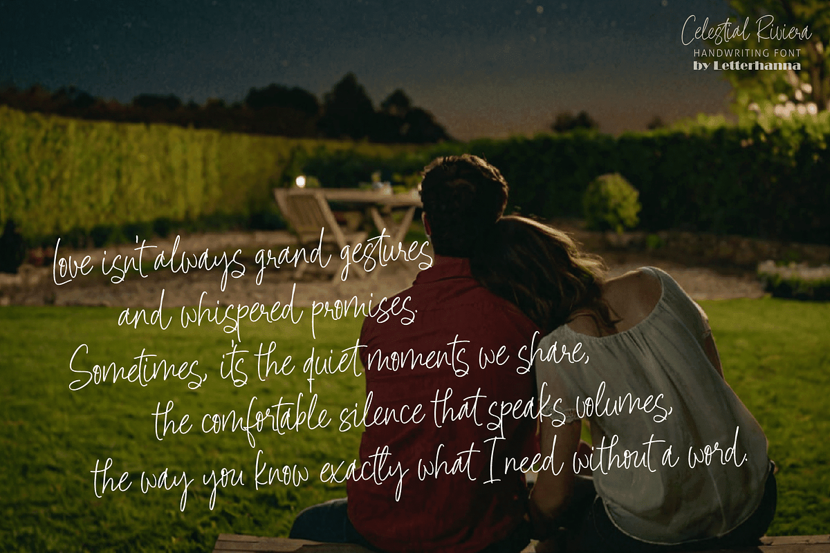 Celestial Riviera Handwriting Font, a Handwritten Font by Letterhanna Studio (Photo 5 of 10)