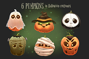 Magic Pumpkins Halloween Clipart, an Illustration by Samnay Arts (Thumbnail 4 of 10)
