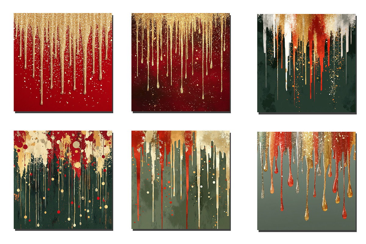 Christmas Dripping Glitter Digital, an Illustration by Designworld (Photo 2 of 6)