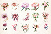 Pink Boho Wedding Floral Clipart, an Illustration by Rose Art (Thumbnail 2 of 7)