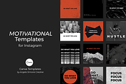 Dark Canva Instagram Posts, a Social Media Template by angela simone creative (Thumbnail 1 of 6)