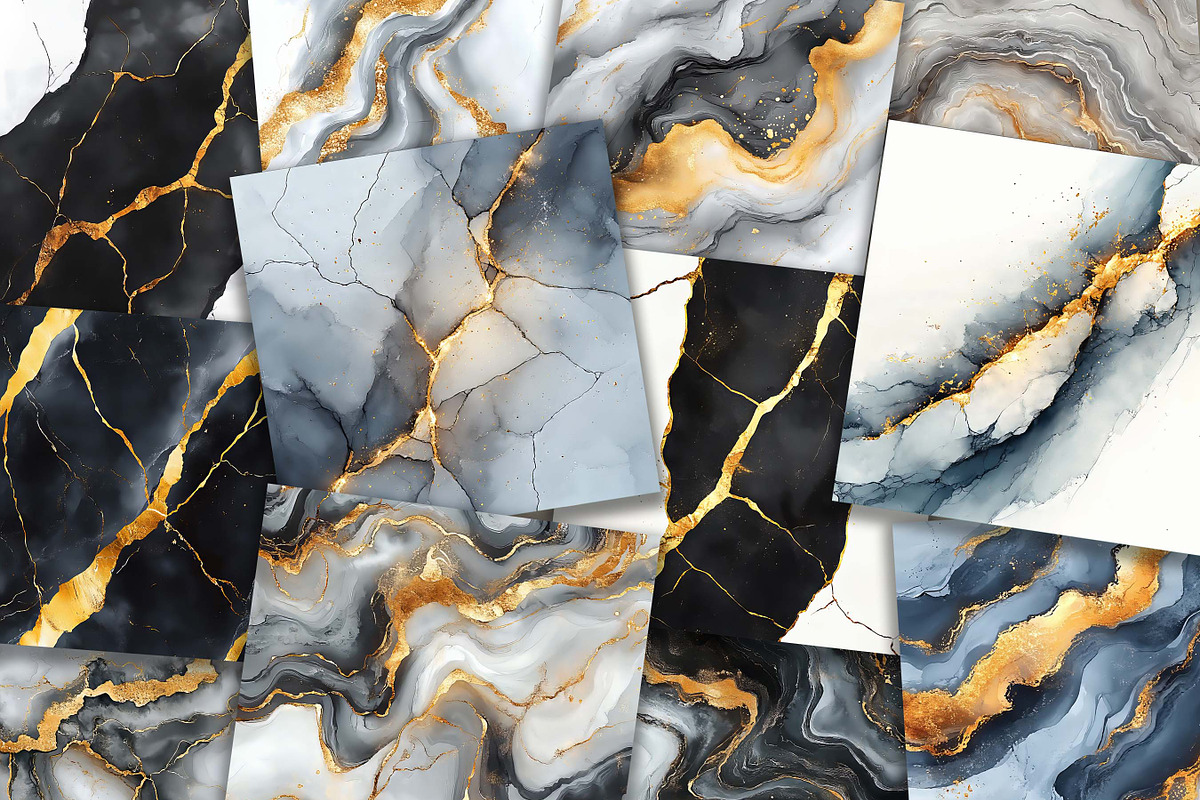 Seamless Smokey Marble Digital Paper, a Pattern Graphic by Design Scotch (Photo 2 of 8)