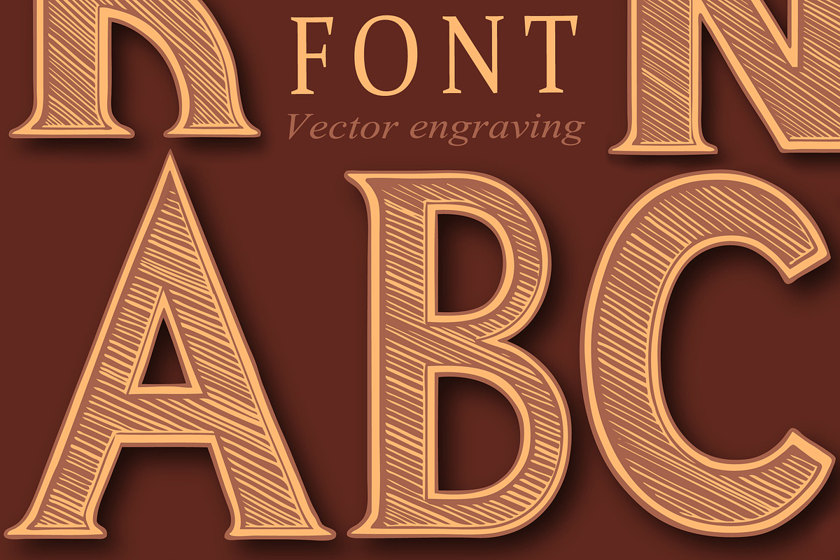 Font. Vector engraving, an Object Graphic by Vector Engraving (Photo 1 of 4)