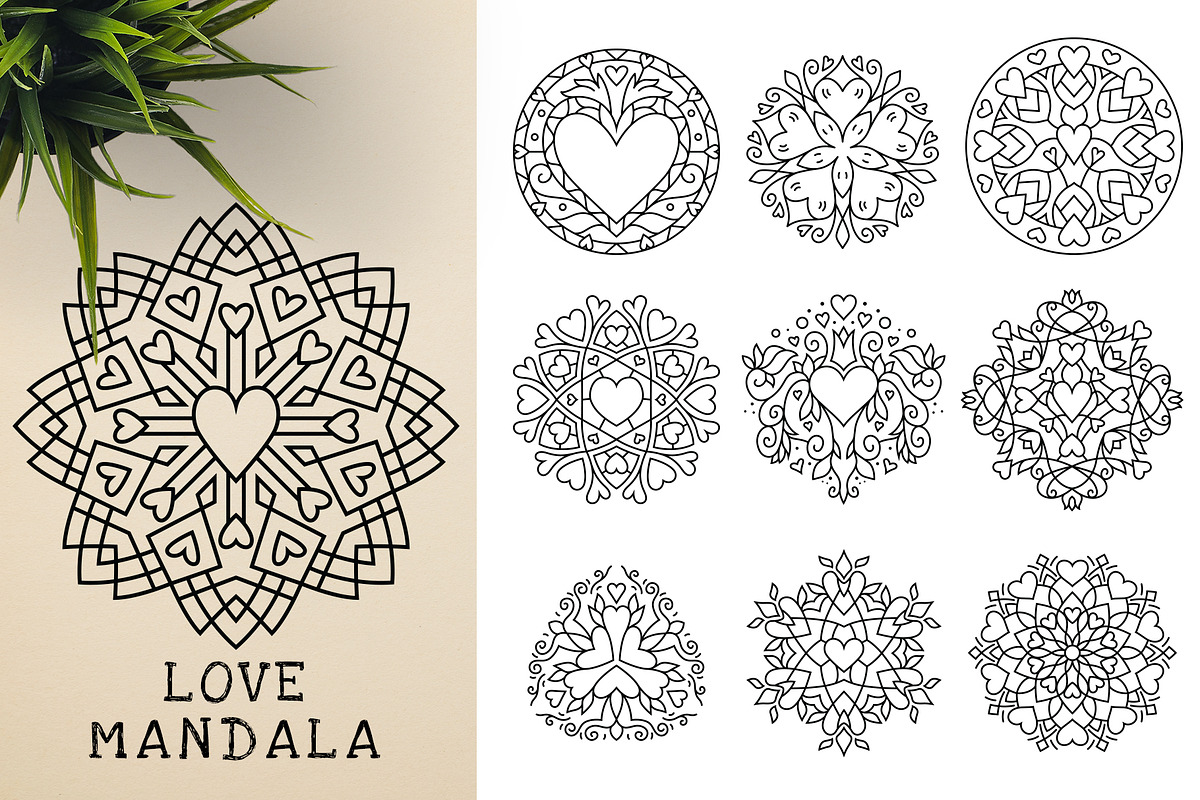300 Vector Mandala Ornaments, a Decorative Illustration by pixaroma (Photo 29 of 49)