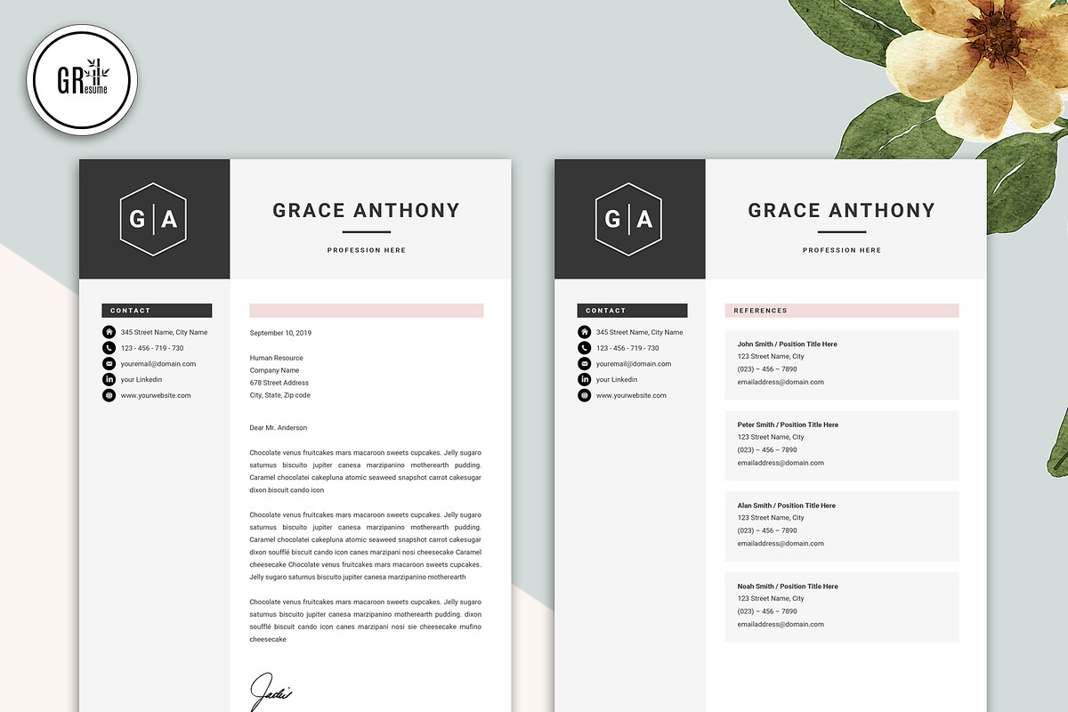 Professional CV Resume Template, a Resume Template by GResume (Photo 4 of 7)