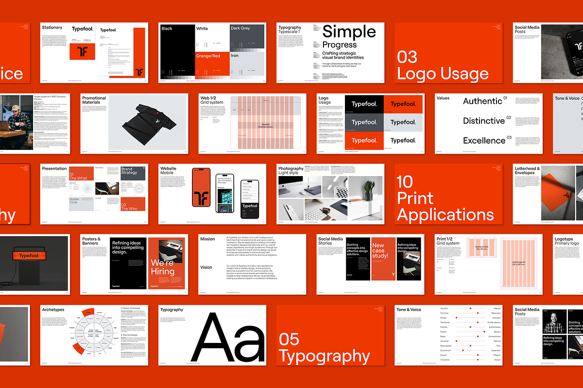 Modern Brand Guidelines Template, a Presentation Template by Typefool's Shop (Photo 3 of 10)