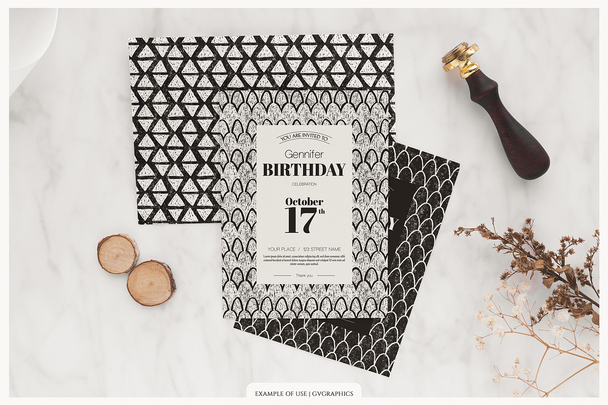 Linocut Patterns, a Pattern Graphic by GVGraphics (Photo 2 of 15)