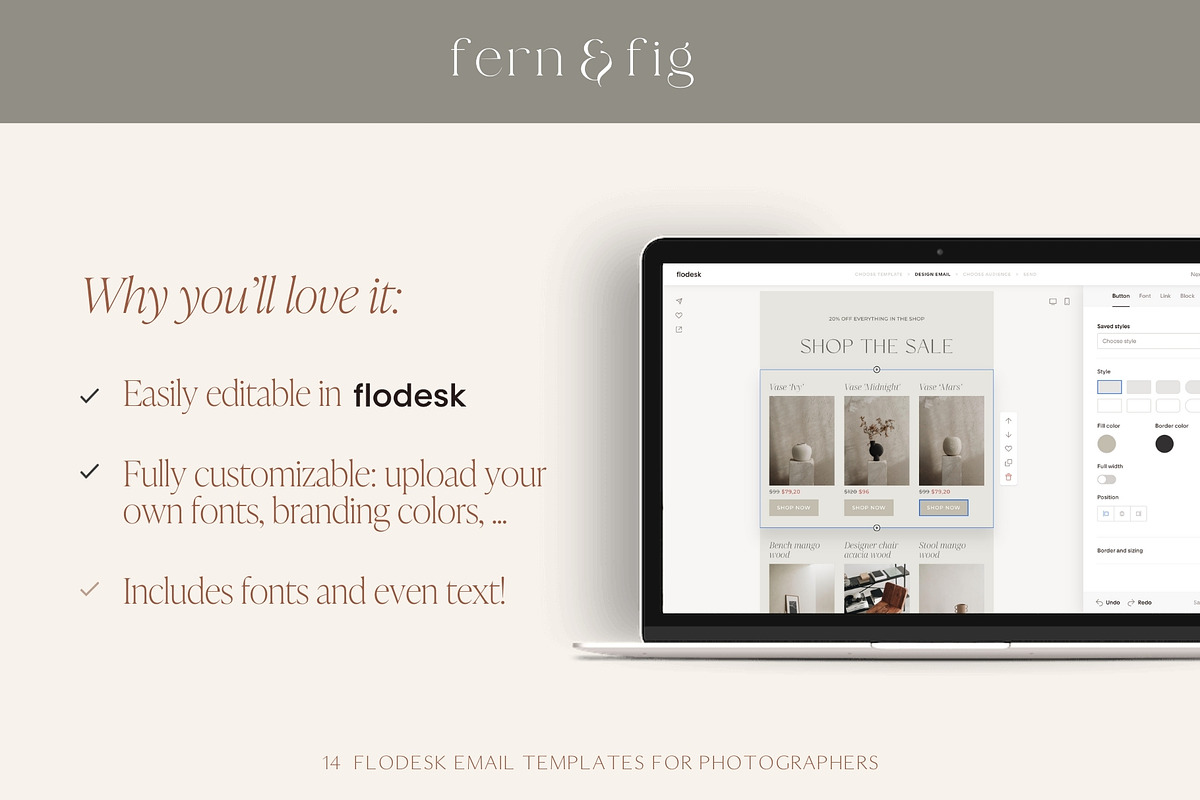 Earthy Flodesk Email Templates for Interior Designers
