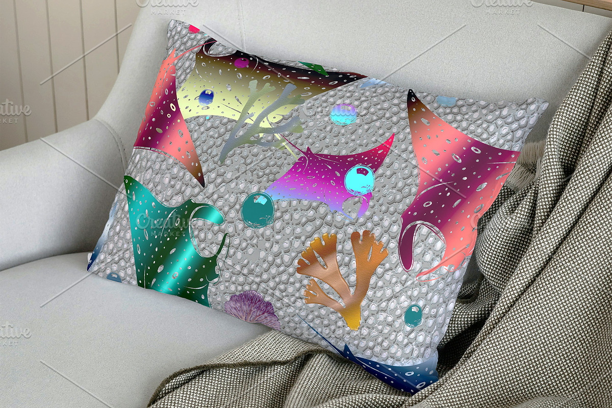 Vibrant Manta Rays | Art & Patterns, a Pattern Graphic by mavicfe (Photo 9 of 16)