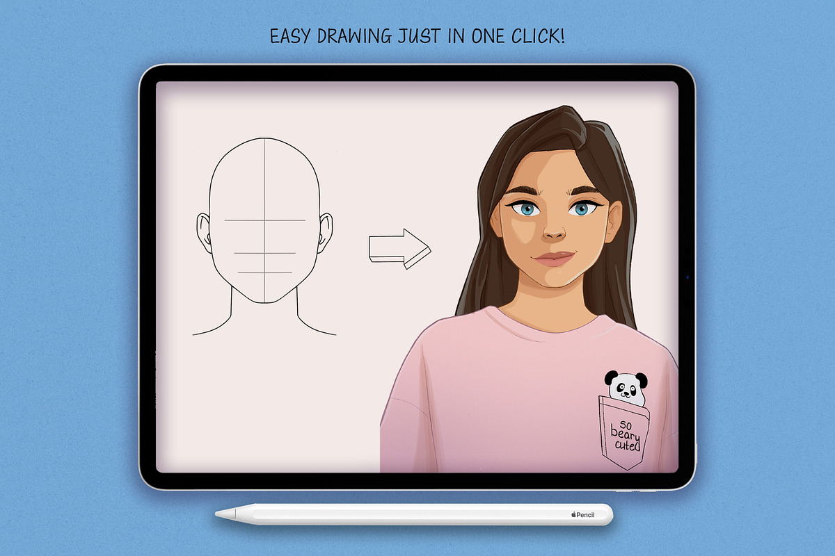 Portrait Guide Procreate Stamps, a Brush Add-On by SmuffizStudio (Photo 3 of 3)