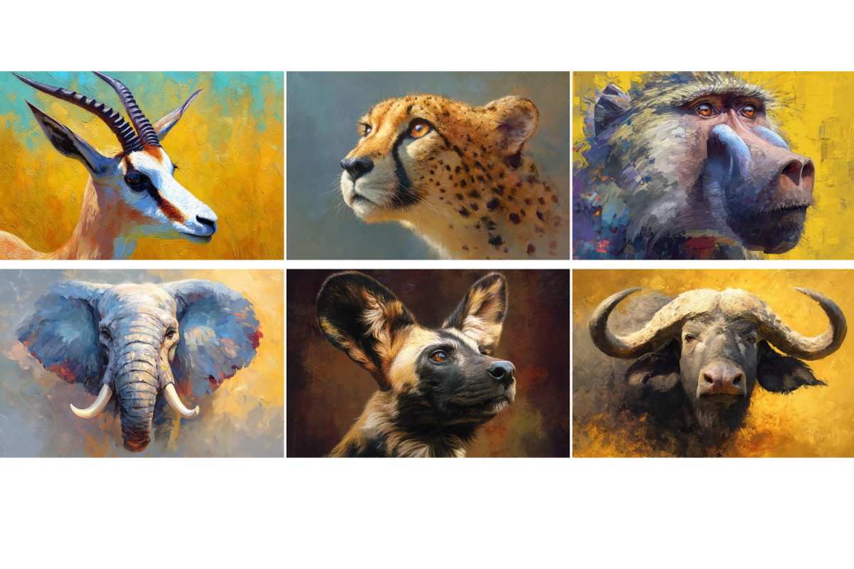 Painterly African Animal Portraits, an Animal Illustration by PrintHaven Designs (Photo 4 of 11)