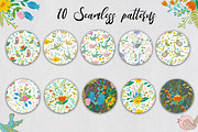 Birds and Flowers, a Pattern Graphic by Olesya Agudova (Thumbnail 6 of 9)