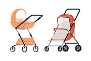 Strollers, prams, baby carriages set, a Transportation Illustration by Good Studio (Thumbnail 2 of 6)