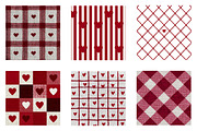 plaid valentines day digital paper, an Illustration by CreationArt (Thumbnail 2 of 5)