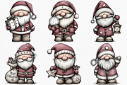 Christmas Retro Santa Clipart Bundle, an Illustration by Canvas Craft (Thumbnail 4 of 7)