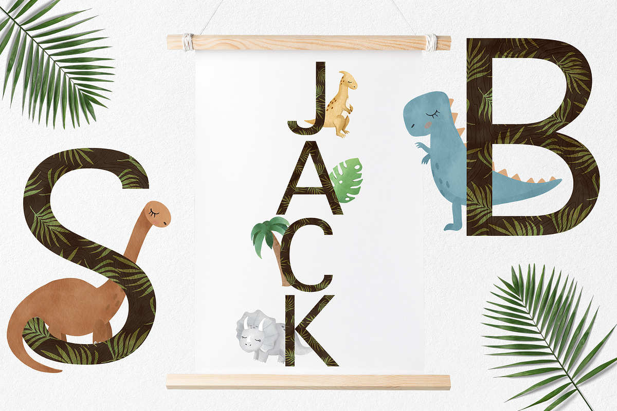 Watercolor dinosaur name creator PNG, an Illustration by SleptArt (Photo 4 of 5)