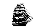 Vintage Sailing Ship SVG Bundle, an Illustration by Designs_River (Thumbnail 21 of 31)