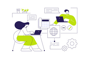 IP telephony abstract concept vector, a Technology Illustration by Visual Generation