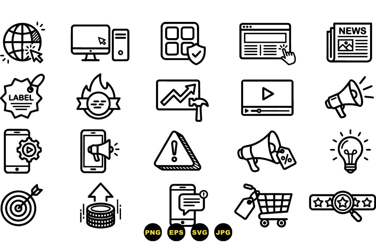 Digital Marketing Icon Set, an Illustration by designvectx (Photo 3 of 3)