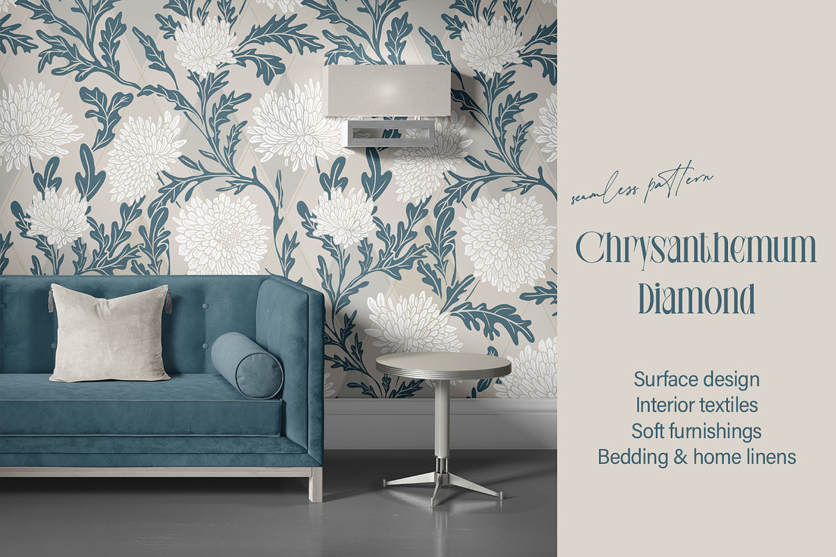 Chrysanthemum Seamless Pattern, a Pattern Graphic by Svetlana Lerie (Photo 4 of 6)