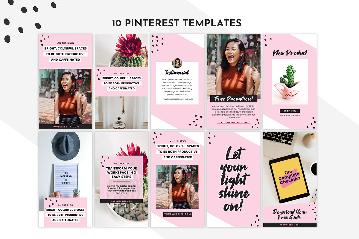 Feminine Pinterest Templates Canva, a Social Media Template by ltsdesigns (Photo 2 of 3)