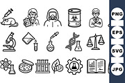 Science Lab Icon Set SVG, an Illustration by designvectx (Thumbnail 1 of 3)