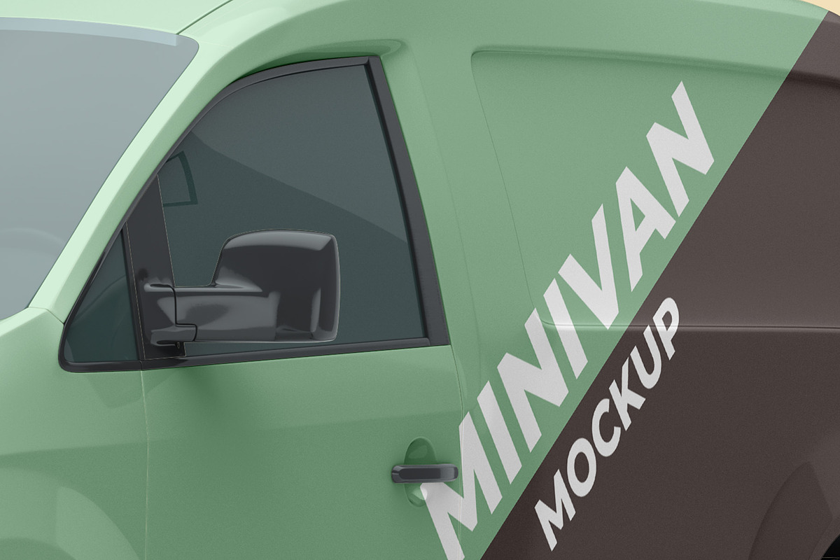 Mini Van Mockup - 6 views, an Advertising Mockup by Illusiongraphic (Photo 12 of 20)