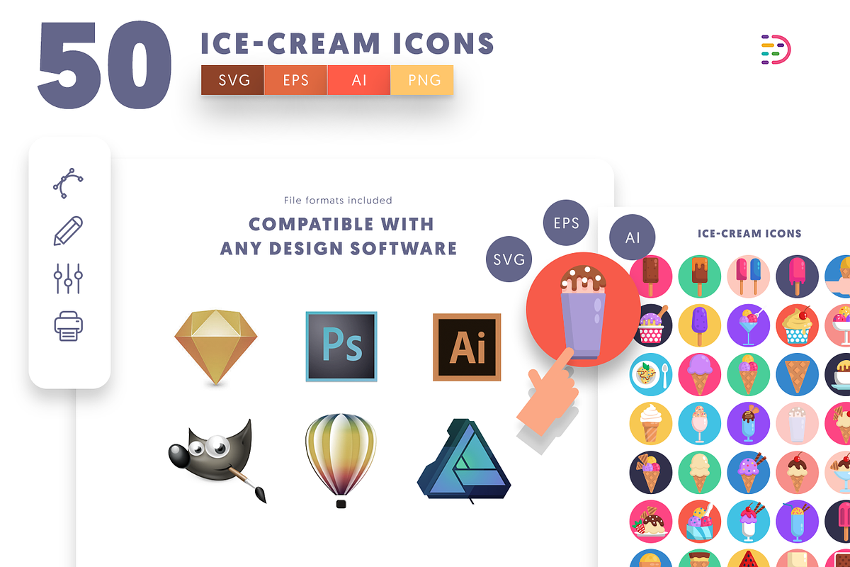 50 Ice-Cream Icons, an Icon by Dighital (Photo 9 of 10)