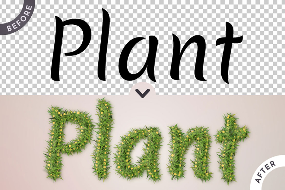Plant Editable Text Effect, a Layer Style Add-On by rwgusev (Photo 2 of 6)