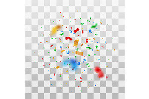 3D Flying colorful confetti and, an Object Illustration by Abscent