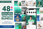 48 Sale Social Media Post Templates, a Social Media Template by Allies Interactive (Thumbnail 1 of 3)