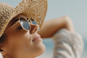 Woman in sunglasses and a straw hat, a Person Photo by MistyDay
