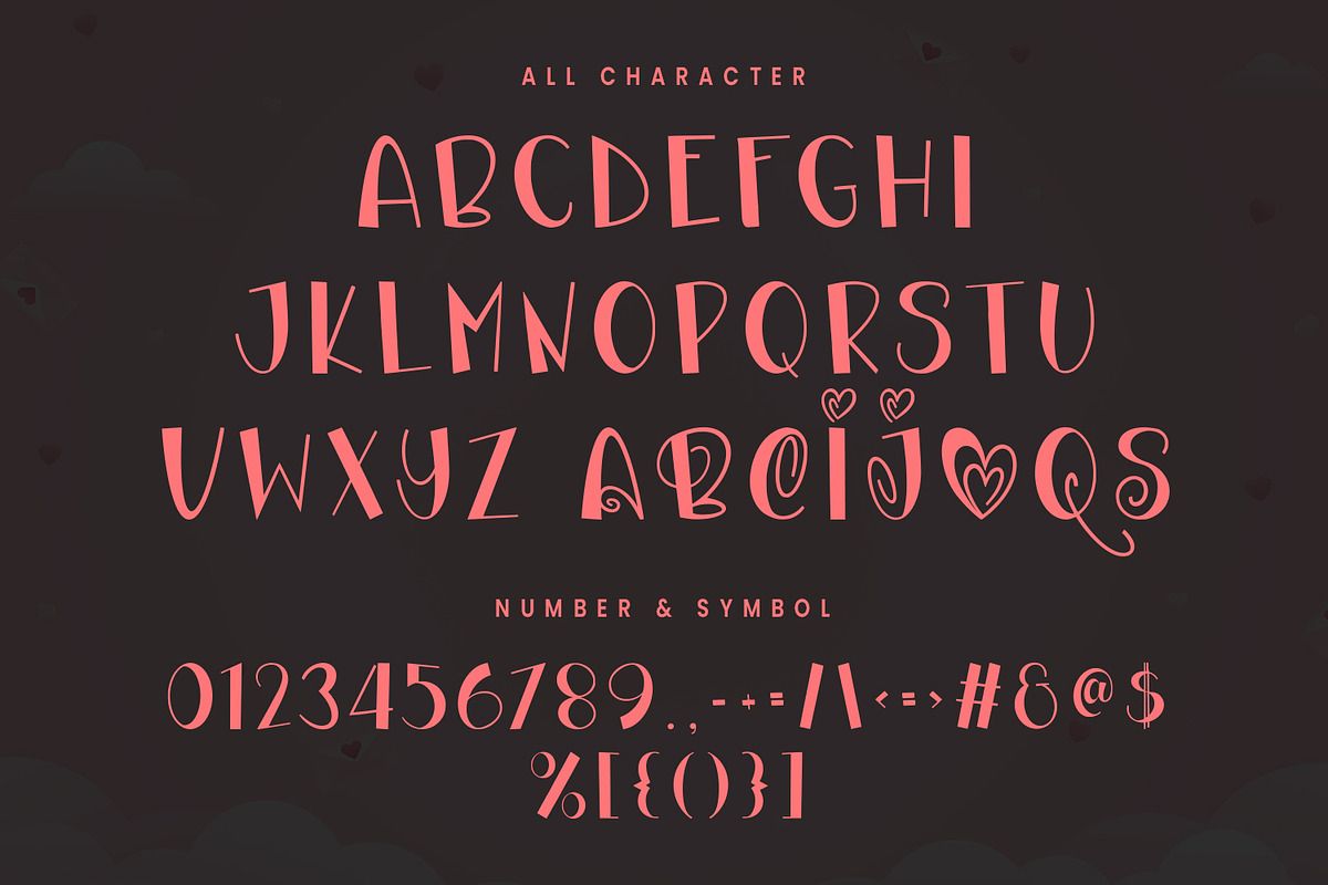 Lulove Display Typeface, a Symbol Font by Maulana Creative (Photo 3 of 7)