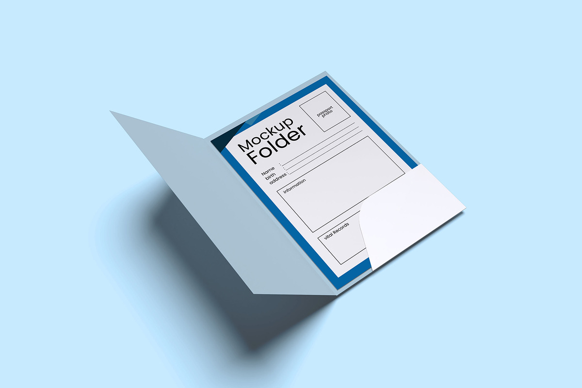 A4 Folder & Paper Mock-Up, an Advertising Mockup by xavier_studio (Photo 3 of 5)